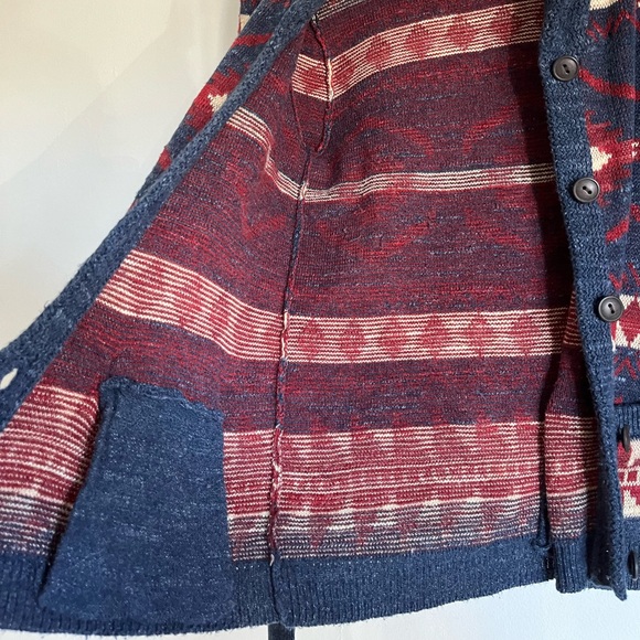 Ralph Lauren Denim & Supply Vintage Shawl Collar Cardigan Aztec Cotton Navy S - Picture 9 of 11